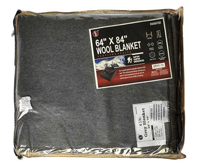 Warm Blanket with 80/% Wool SE Grey 64 x 84 4-lb