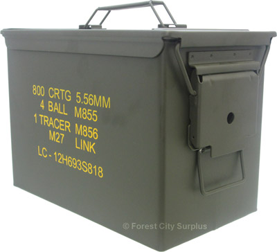 Large .50 Caliber Metal Ammo Box Crates