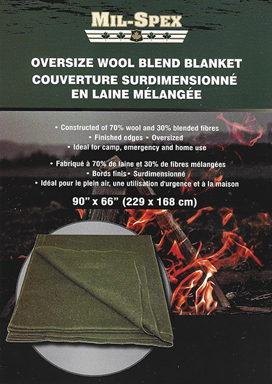 MIL-SPEX Oversize 90x66 Inch Wool Blend Blanket