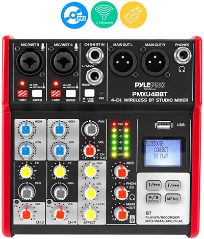 Pyle Canada  PMXU48BT 4-Channel Bluetooth Studio Mixer