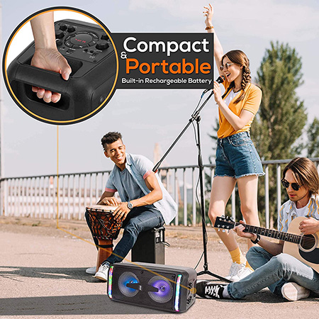 Pyle Canada PPHP266B Dual 6.5" 2-Way Portable Bluetooth PA Speaker