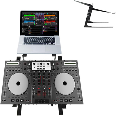 Pyle® PLPTS38 Universal Dual Device Laptop Stand, Sound Equipment DJ Mixing Workstation