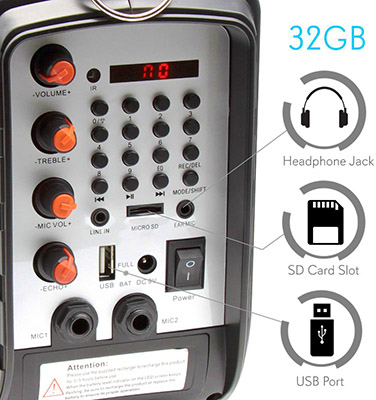 Pyle® PWMA285BT Portable Bluetooth Karaoke Speaker System