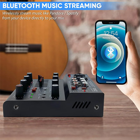 Pyle Canada PAD43MXUBT 4-Channel Compact Bluetooth Audio Mixer