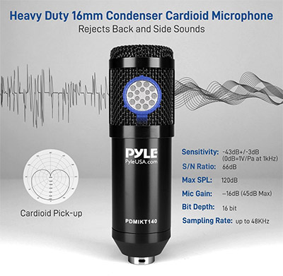 Pyle Canada  PDMIKT140 USB Podcast Microphone Kit