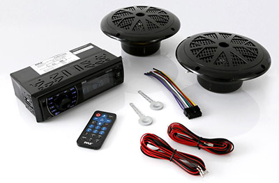 Pyle Canada  PLMRKT46BK Bluetooth Marine Receiver Stereo and Speaker Kit