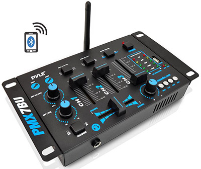 Pyle Canada PMX7BU Bluetooth Compact 3-Channel DJ Audio Mixer