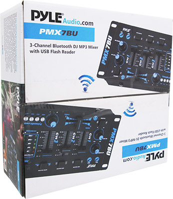 Pyle Canada PMX7BU Bluetooth Compact 3-Channel DJ Audio Mixer