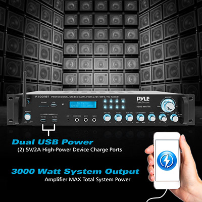 Pyle® P3001BT 3000 Watt Bluetooth Hybrid Amplifier Receiver