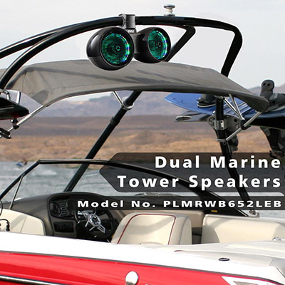 Pyle Canada  PLMRWB652LEB 6.5-Inch Dual Marine Tower Speakers