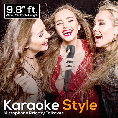 Pyle® PPHP82SM Portable Bluetooth Karaoke Speaker and Microphone System