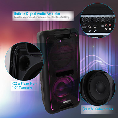 Pyle® PPHP28BA Bluetooth Portable PA Speaker and Microphone System