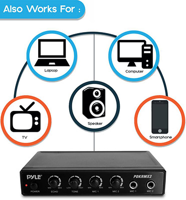 Pyle Canada  PDKRMX2 Karaoke Audio Control Mixer