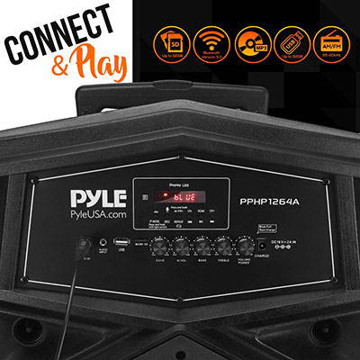 Pyle® PPHP1264A Portable Bluetooth PA Speaker System