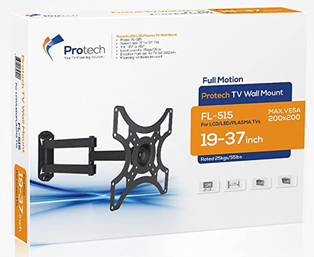 Protech® FL-515 19-inch to 37-inch Adjustable Full Motion TV Wall Mount