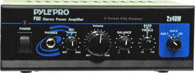 PTA2 Pyle® Mini 2 x 40 Watt Stereo Amplifiers