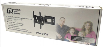 Power Pro Audio PPA-055B 32-inch to 65-inch Single Arm Articulating TV Wall Mount