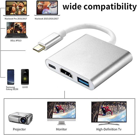 Portable USB-C Digital AV Multiport Adapter