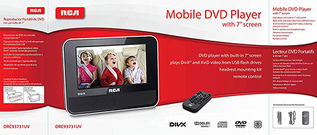 RCA® Portable Car DVD Player and 7-Inch LCD Screen