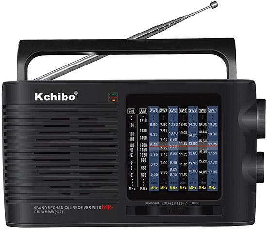 Kchibo  KK-MP804BT Portable AM/FM/Shortwave 1-7 with 9 Band Radio
