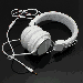 White Adjustable On-the-ear Headphone Headset and Microphone
