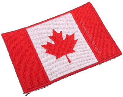 3x2-inch Canadian Flag Badges with Velcro Backing 