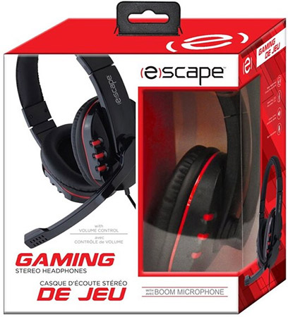 Escape® Gaming Stereo Headphones with Boom Microphone
