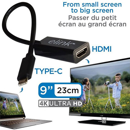 4K Ultra HD USB Type-C to HDMI Cable