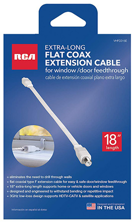 RCA  18" Extra-Long Flat Coax Extension Cables