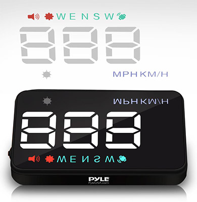 Pyle® PHUD12 Heads Up Display - Vehicle Speed & GPS Compass HUD Monitor System