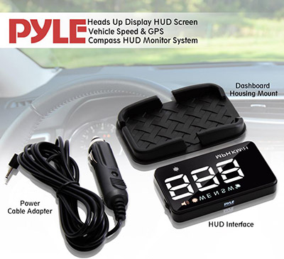 Pyle Canada  PHUD12 Heads Up Display - Vehicle Speed & GPS Compass HUD Monitor System