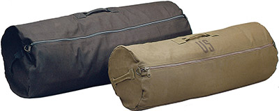 Zippered Canvas Round Duffle Bags