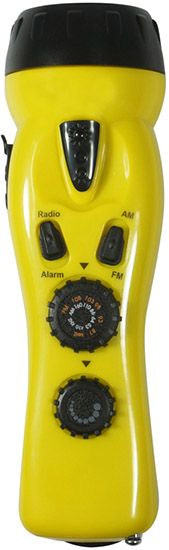 Emergency 4-in-1 Crank Flashlight, Alarm, FM and AM Radio