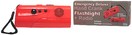 BK® Emergency Deluxe 3-in-1 Crank Flashlight, Radio, and Cell Phone Charger