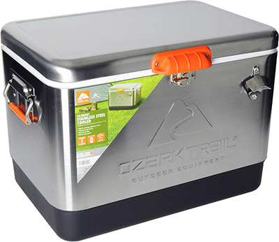 Ozark Trail® 54 Quart Stainless Steel Cooler with Built-in Bottle Opener