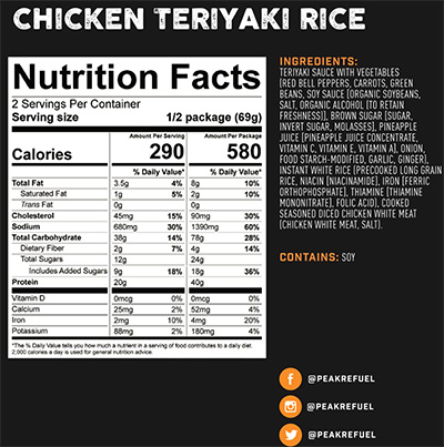 Peak Refuel  Chicken Teriyaki Rice Freeze-dried Meal