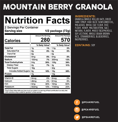 Peak Refuel  Mountain Berry Granola Freeze-dried Meal