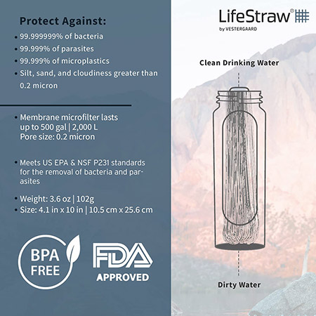 LifeStraw  Collapsible Squeeze Portable Water Filter Bottles