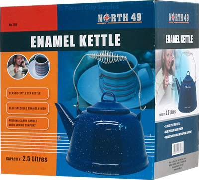 North 49 Blue Enamel Tea Kettle
