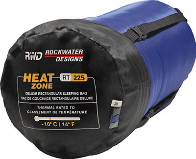 Rockwater Designs  Heat Zone RT225 Deluxe Rectangular Sleeping Bag with Hood