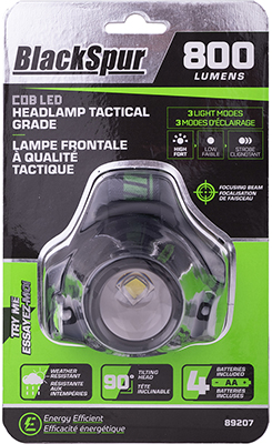 BlackSpur  800 Lumen COB LED Tactical Grade Headlamp