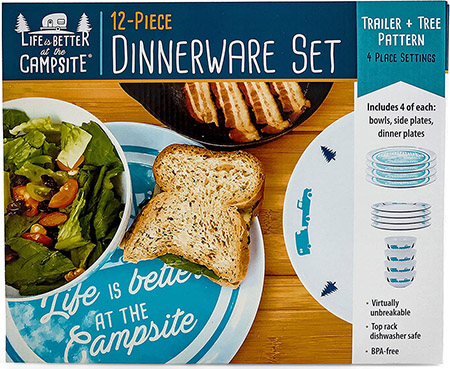 Camco® Life is Better at the Campsite 12 Piece Dinnerware Set
