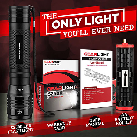 GearLight S2500 1500 Lumen LED Flashlight