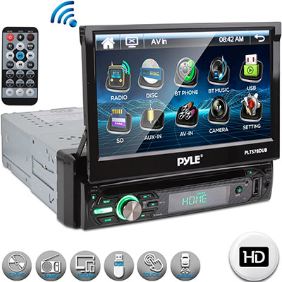 Pyle® PLTS78DUB Bluetooth Touchscreen Single DIN Car Stereo