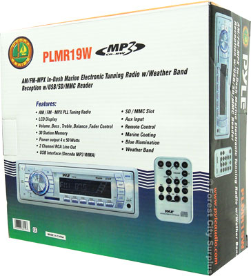 Pyle® PLMR19W In-Dash Marine Radio with Weather Band Reception