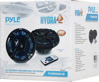 Pyle Canada PLMRX68LEB 6.5-inch 250 Watt Waterproof Audio Marine Grade Dual Speakers