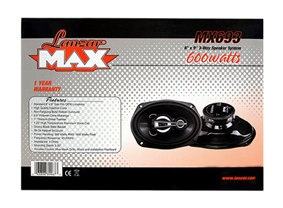 Lanzar® MX693 3 Way Triaxial 6x9 Car Speakers