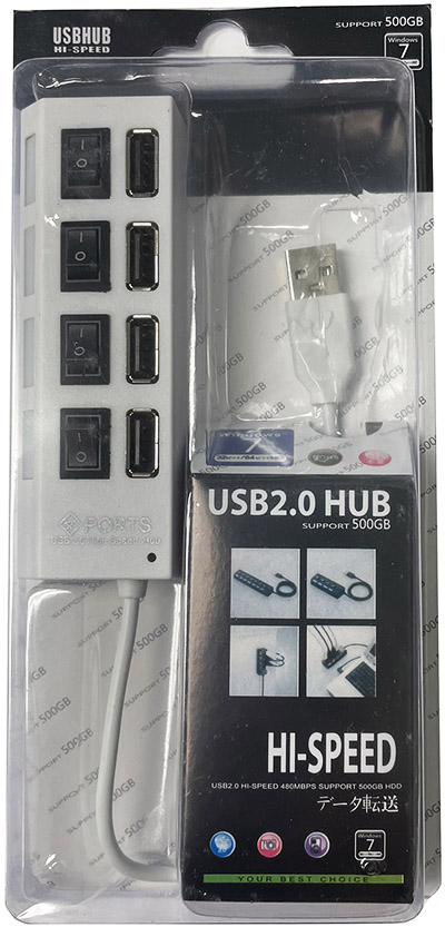 USB 2.0 Hub with 4-Ports and Individual Power Switches