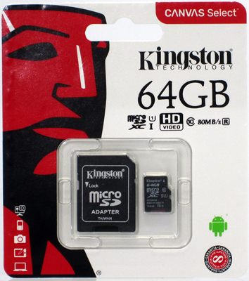 Kingston  64 Gigabyte Micro SD Cards