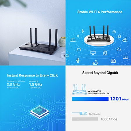 TP-Link  Archer AX10 Wireless AX1500 Wi-Fi 6 Router